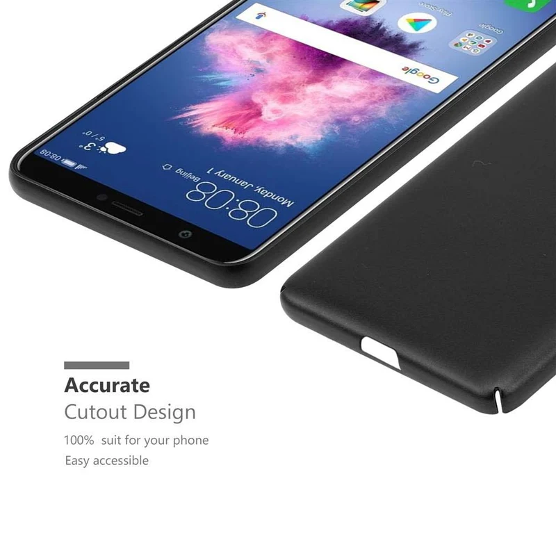Cadorabo Hülle kompatibel mit Huawei P SMART 2018 / Enjoy 7S Hard Case Schutzhülle in Metall Optik gegen Kratzer und Stöße