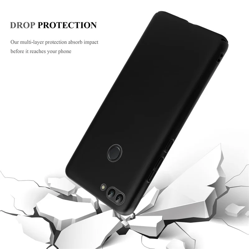 Cadorabo Hülle kompatibel mit Huawei P SMART 2018 / Enjoy 7S Hard Case Schutzhülle in Metall Optik gegen Kratzer und Stöße