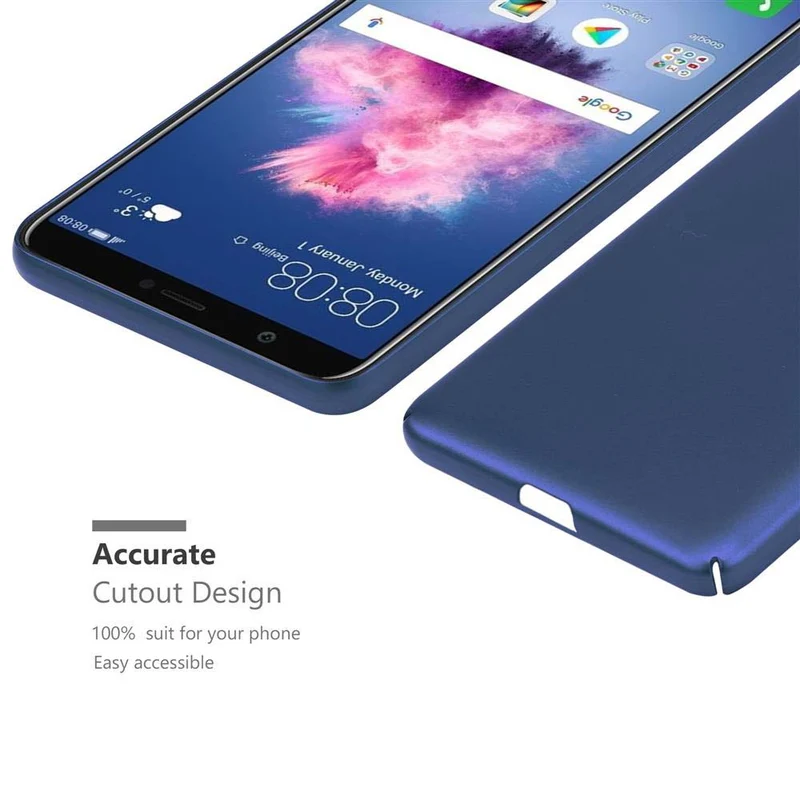 Cadorabo Hülle kompatibel mit Huawei P SMART 2018 / Enjoy 7S Hard Case Schutzhülle in Metall Optik gegen Kratzer und Stöße