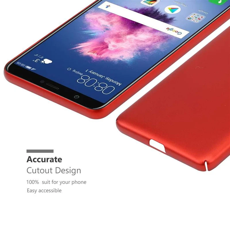Cadorabo Hülle kompatibel mit Huawei P SMART 2018 / Enjoy 7S Hard Case Schutzhülle in Metall Optik gegen Kratzer und Stöße