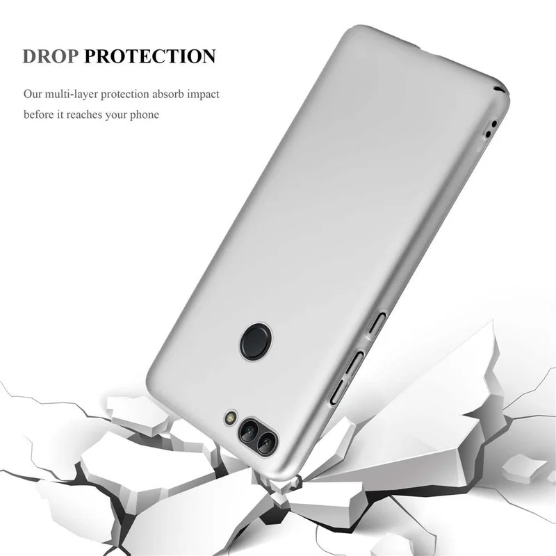 Cadorabo Hülle kompatibel mit Huawei P SMART 2018 / Enjoy 7S Hard Case Schutzhülle in Metall Optik gegen Kratzer und Stöße