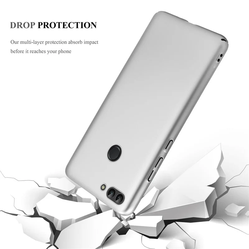Cadorabo Hülle kompatibel mit Huawei P SMART 2018 / Enjoy 7S Hard Case Schutzhülle in Metall Optik gegen Kratzer und Stöße