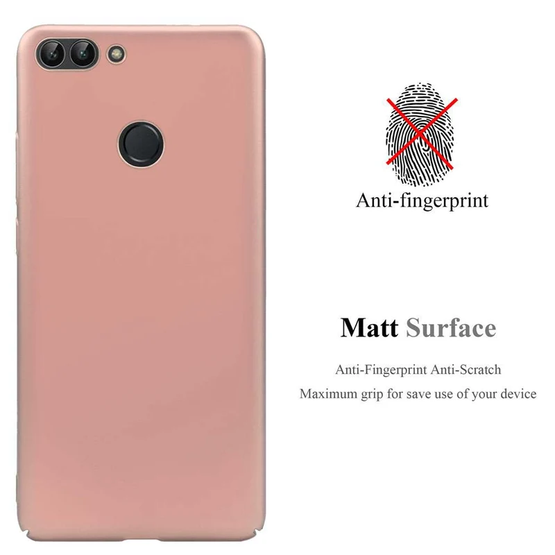 Cadorabo Hülle kompatibel mit Huawei P SMART 2018 / Enjoy 7S Hard Case Schutzhülle in Metall Optik gegen Kratzer und Stöße