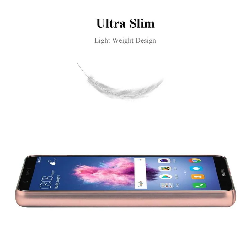 Cadorabo Hülle kompatibel mit Huawei P SMART 2018 / Enjoy 7S Hard Case Schutzhülle in Metall Optik gegen Kratzer und Stöße