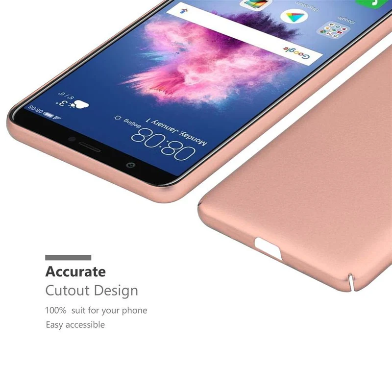 Cadorabo Hülle kompatibel mit Huawei P SMART 2018 / Enjoy 7S Hard Case Schutzhülle in Metall Optik gegen Kratzer und Stöße