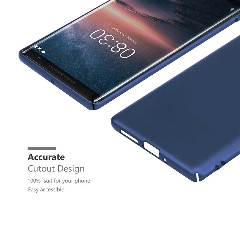 Cadorabo Hülle kompatibel mit Nokia 8 Sirocco Hard Case Schutzhülle in Metall Optik gegen Kratzer und Stöße