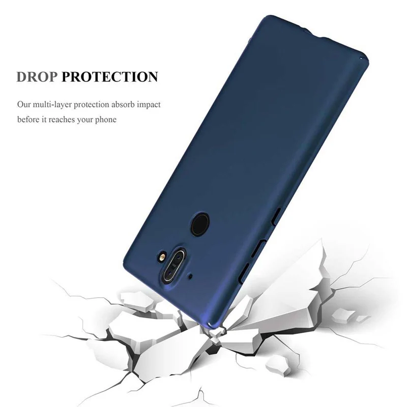 Cadorabo Hülle kompatibel mit Nokia 8 Sirocco Hard Case Schutzhülle in Metall Optik gegen Kratzer und Stöße