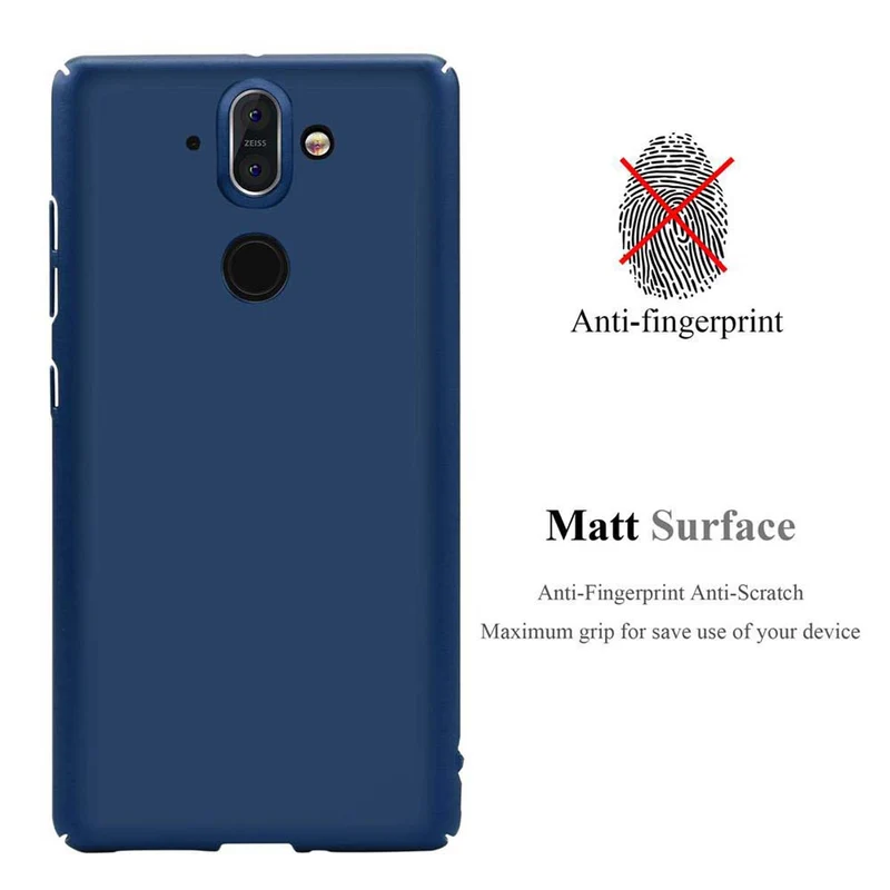Cadorabo Hülle kompatibel mit Nokia 8 Sirocco Hard Case Schutzhülle in Metall Optik gegen Kratzer und Stöße