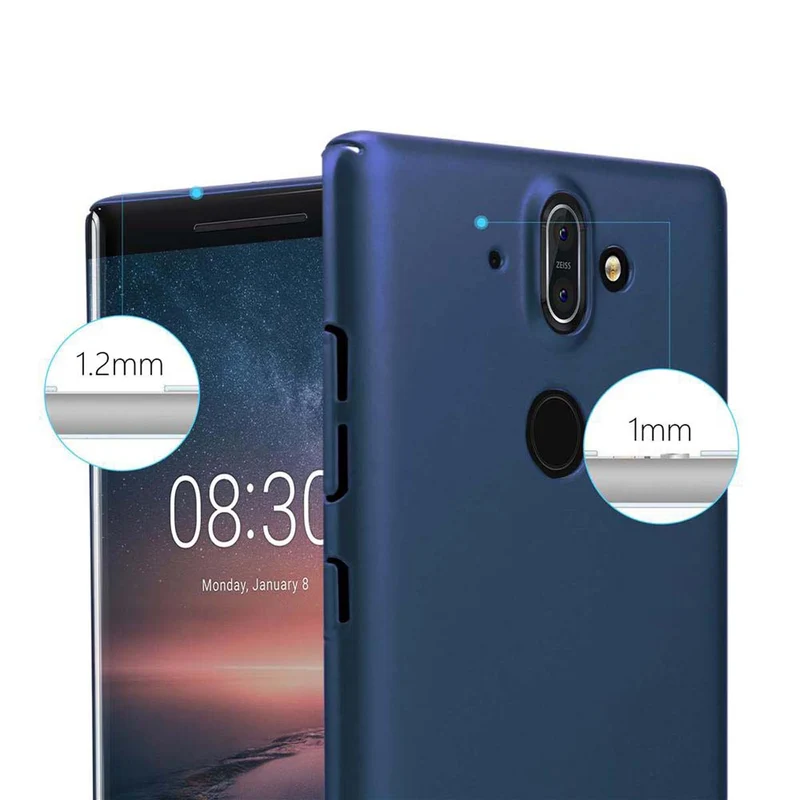 Cadorabo Hülle kompatibel mit Nokia 8 Sirocco Hard Case Schutzhülle in Metall Optik gegen Kratzer und Stöße