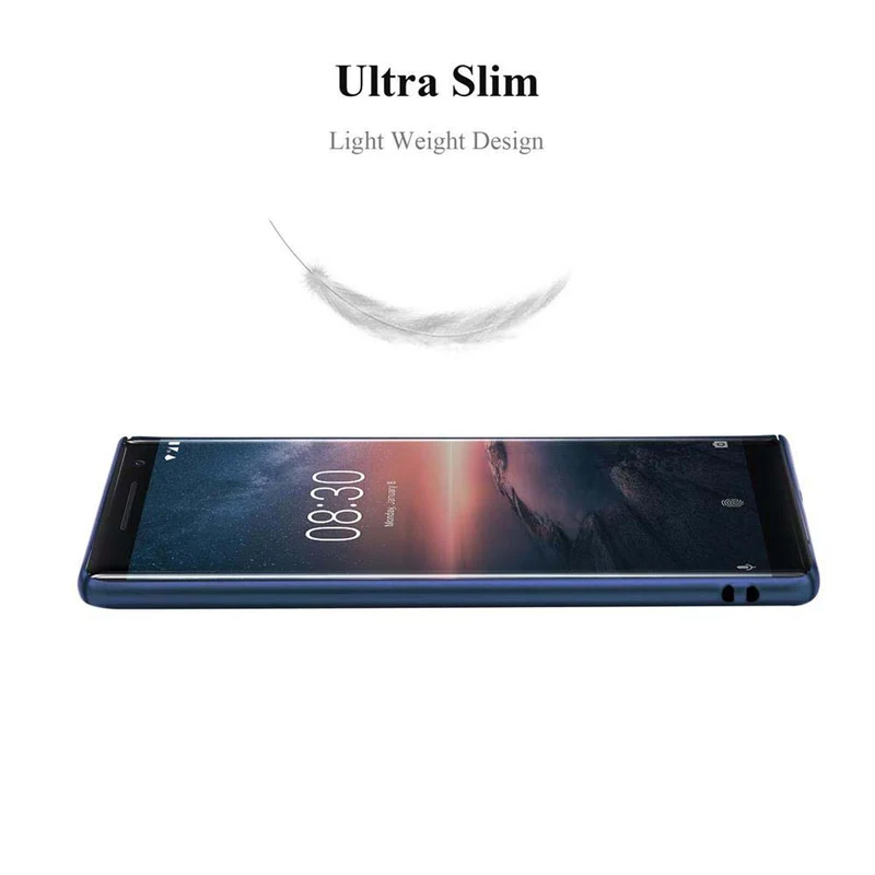 Cadorabo Hülle kompatibel mit Nokia 8 Sirocco Hard Case Schutzhülle in Metall Optik gegen Kratzer und Stöße