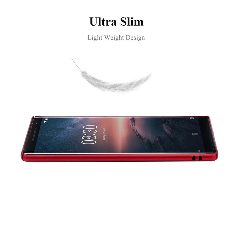 Cadorabo Hülle kompatibel mit Nokia 8 Sirocco Hard Case Schutzhülle in Metall Optik gegen Kratzer und Stöße
