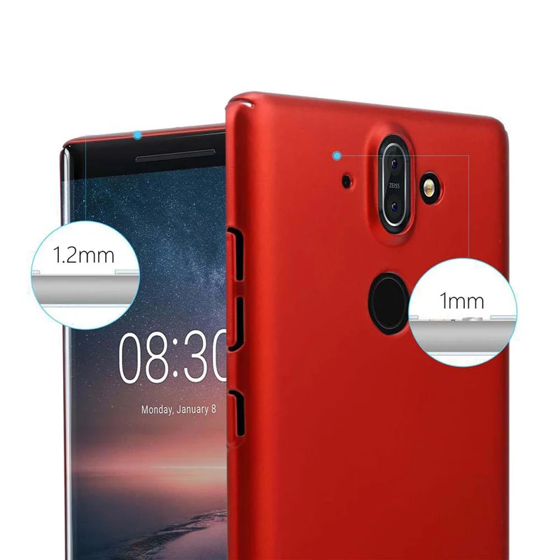 Cadorabo Hülle kompatibel mit Nokia 8 Sirocco Hard Case Schutzhülle in Metall Optik gegen Kratzer und Stöße