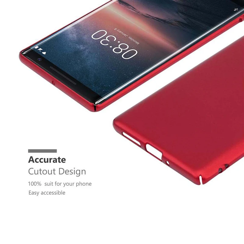 Cadorabo Hülle kompatibel mit Nokia 8 Sirocco Hard Case Schutzhülle in Metall Optik gegen Kratzer und Stöße