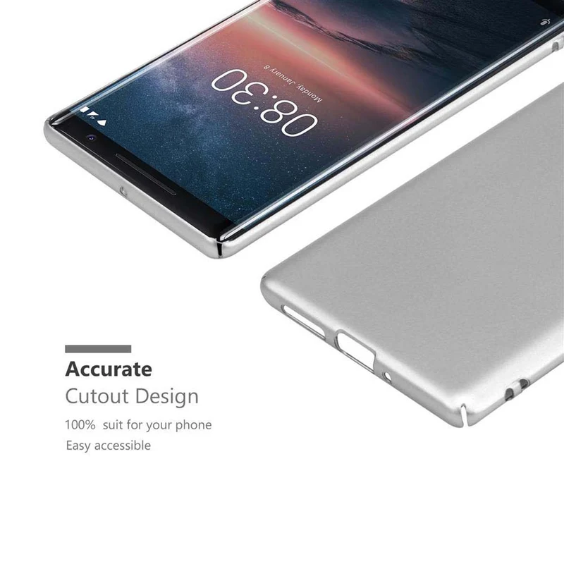 Cadorabo Hülle kompatibel mit Nokia 8 Sirocco Hard Case Schutzhülle in Metall Optik gegen Kratzer und Stöße
