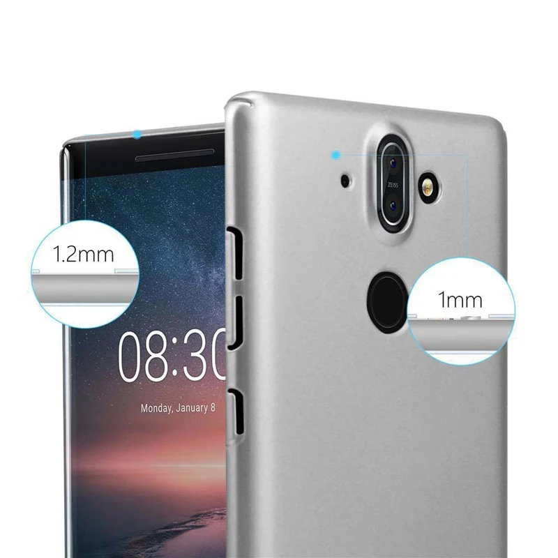 Cadorabo Hülle kompatibel mit Nokia 8 Sirocco Hard Case Schutzhülle in Metall Optik gegen Kratzer und Stöße