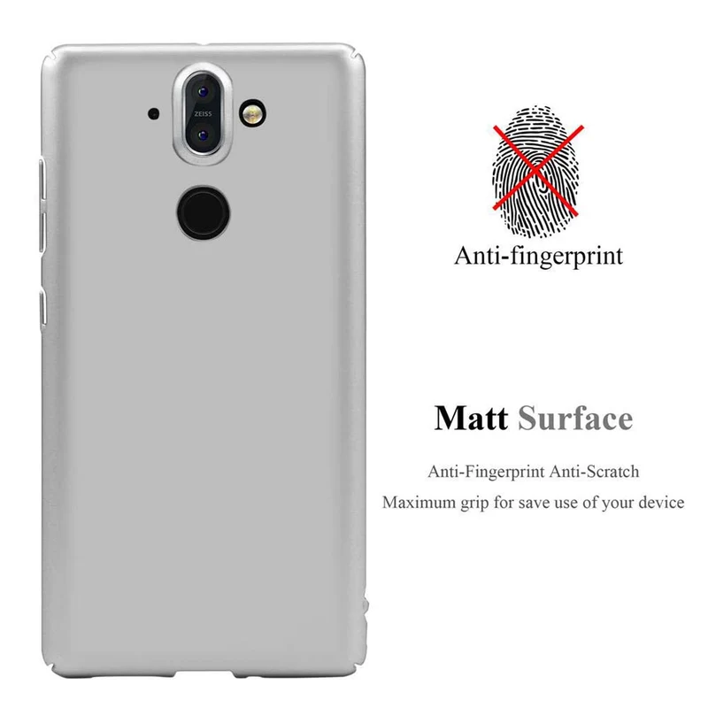 Cadorabo Hülle kompatibel mit Nokia 8 Sirocco Hard Case Schutzhülle in Metall Optik gegen Kratzer und Stöße