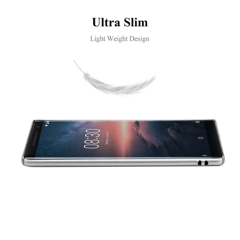 Cadorabo Hülle kompatibel mit Nokia 8 Sirocco Hard Case Schutzhülle in Metall Optik gegen Kratzer und Stöße