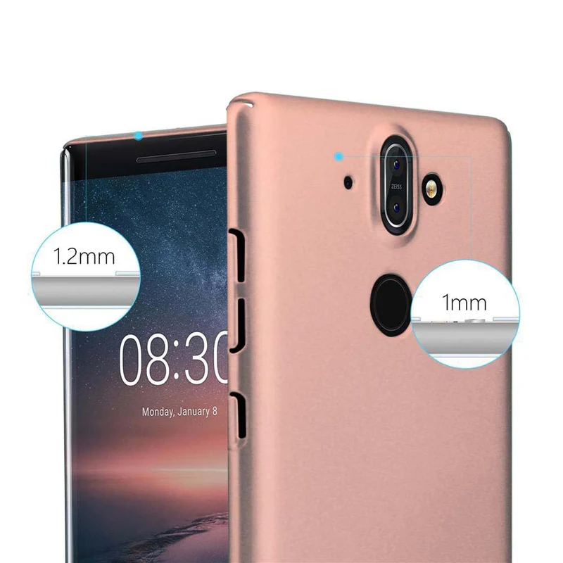 Cadorabo Hülle kompatibel mit Nokia 8 Sirocco Hard Case Schutzhülle in Metall Optik gegen Kratzer und Stöße
