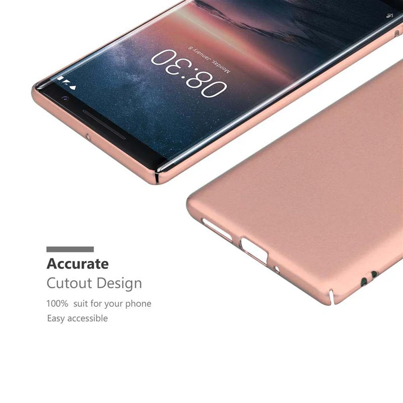 Cadorabo Hülle kompatibel mit Nokia 8 Sirocco Hard Case Schutzhülle in Metall Optik gegen Kratzer und Stöße