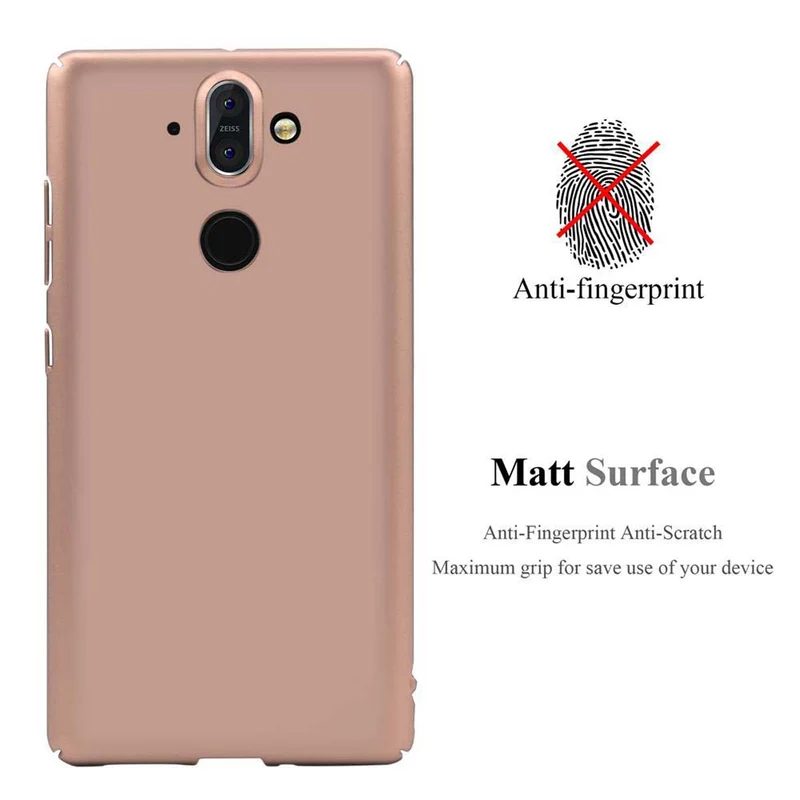 Cadorabo Hülle kompatibel mit Nokia 8 Sirocco Hard Case Schutzhülle in Metall Optik gegen Kratzer und Stöße