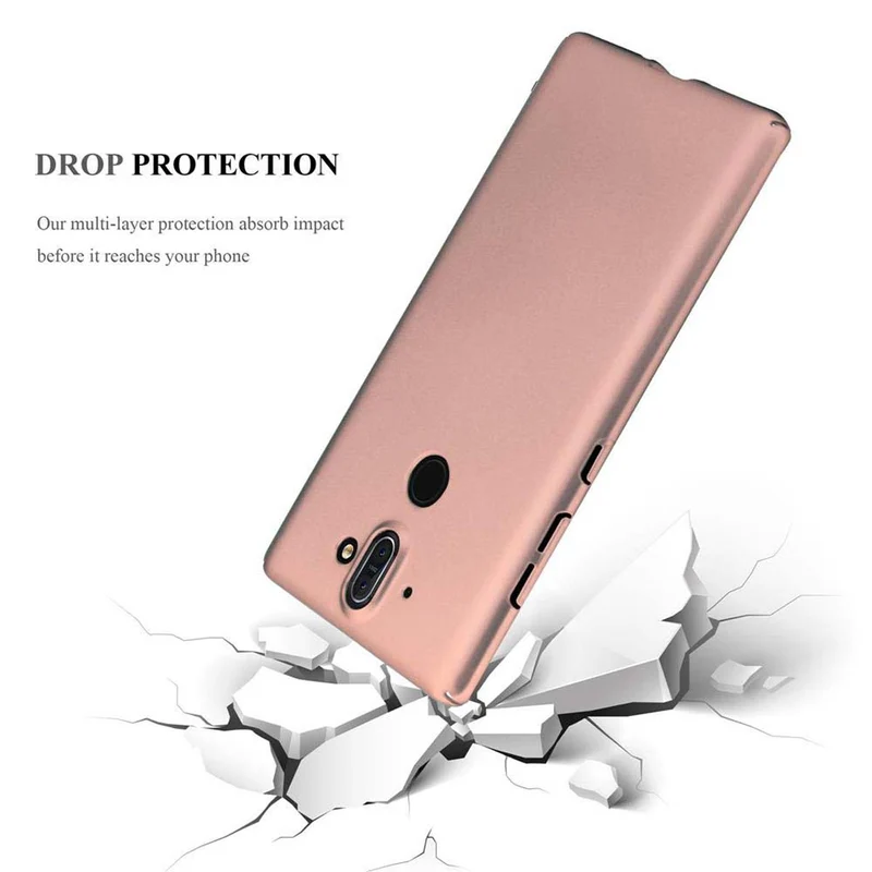 Cadorabo Hülle kompatibel mit Nokia 8 Sirocco Hard Case Schutzhülle in Metall Optik gegen Kratzer und Stöße