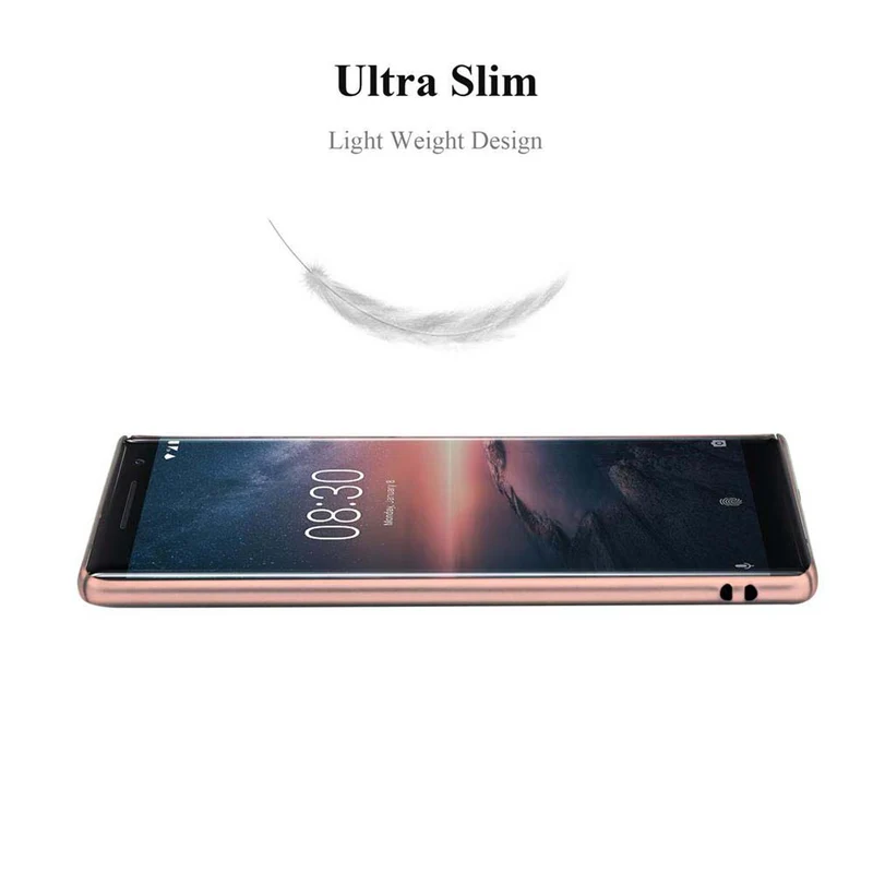 Cadorabo Hülle kompatibel mit Nokia 8 Sirocco Hard Case Schutzhülle in Metall Optik gegen Kratzer und Stöße