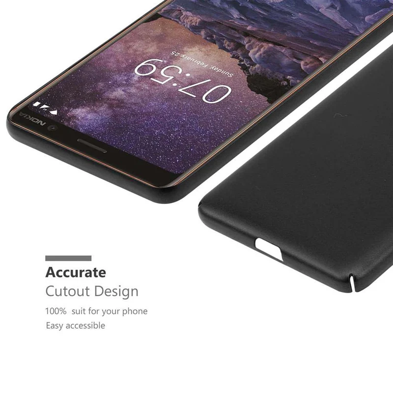 Cadorabo Hülle kompatibel mit Nokia 7 PLUS Hard Case Schutzhülle in Metall Optik gegen Kratzer und Stöße