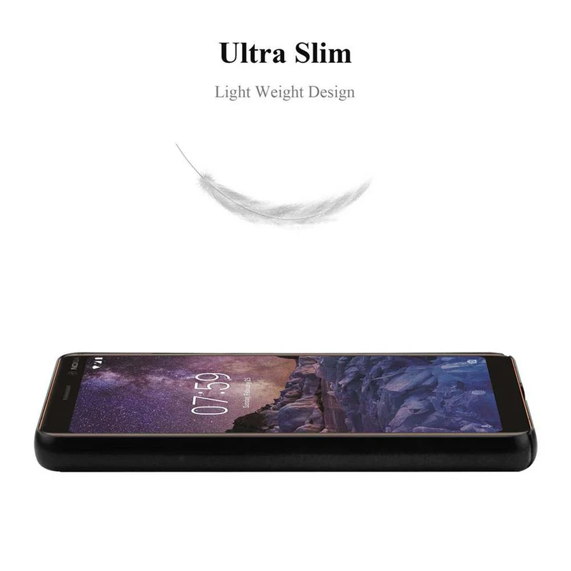 Cadorabo Hülle kompatibel mit Nokia 7 PLUS Hard Case Schutzhülle in Metall Optik gegen Kratzer und Stöße