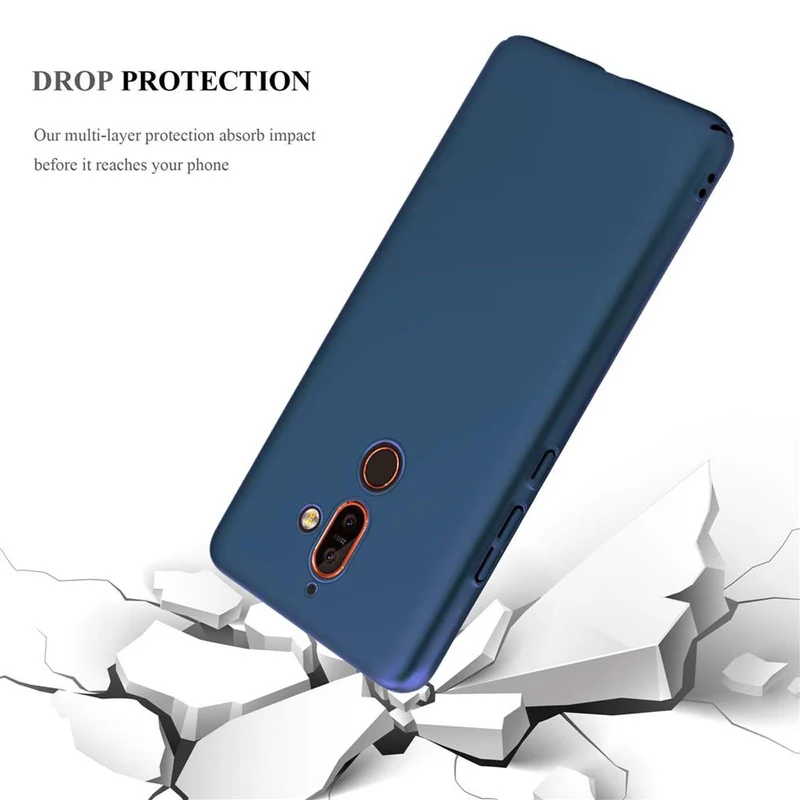 Cadorabo Hülle kompatibel mit Nokia 7 PLUS Hard Case Schutzhülle in Metall Optik gegen Kratzer und Stöße