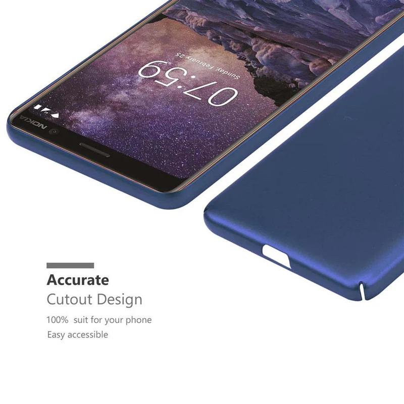 Cadorabo Hülle kompatibel mit Nokia 7 PLUS Hard Case Schutzhülle in Metall Optik gegen Kratzer und Stöße