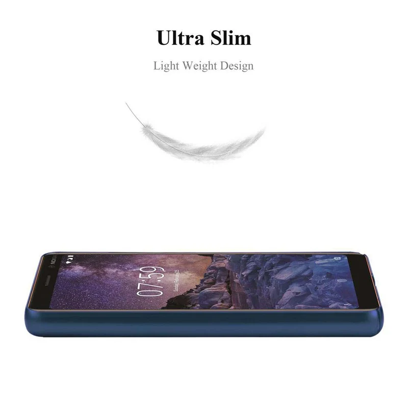 Cadorabo Hülle kompatibel mit Nokia 7 PLUS Hard Case Schutzhülle in Metall Optik gegen Kratzer und Stöße