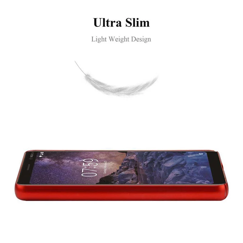Cadorabo Hülle kompatibel mit Nokia 7 PLUS Hard Case Schutzhülle in Metall Optik gegen Kratzer und Stöße