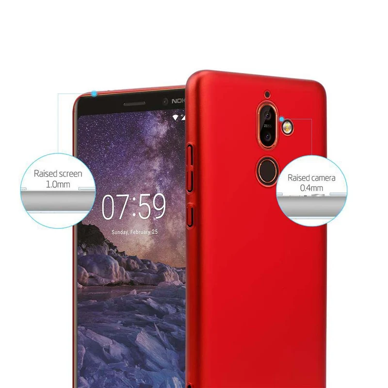 Cadorabo Hülle kompatibel mit Nokia 7 PLUS Hard Case Schutzhülle in Metall Optik gegen Kratzer und Stöße