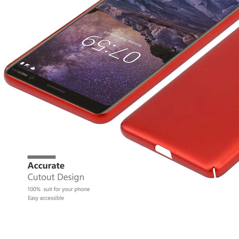 Cadorabo Hülle kompatibel mit Nokia 7 PLUS Hard Case Schutzhülle in Metall Optik gegen Kratzer und Stöße