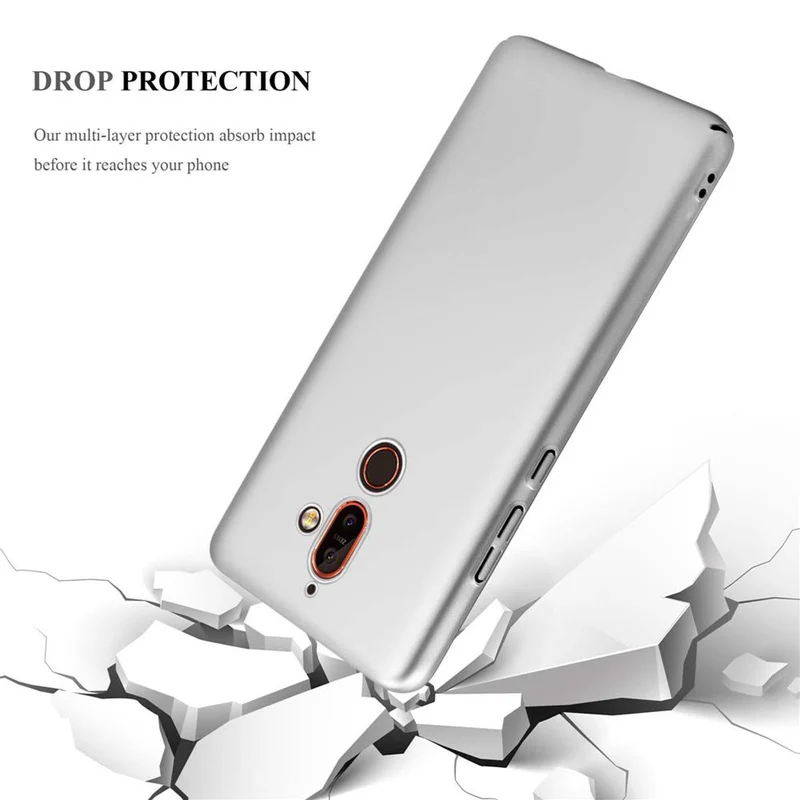 Cadorabo Hülle kompatibel mit Nokia 7 PLUS Hard Case Schutzhülle in Metall Optik gegen Kratzer und Stöße