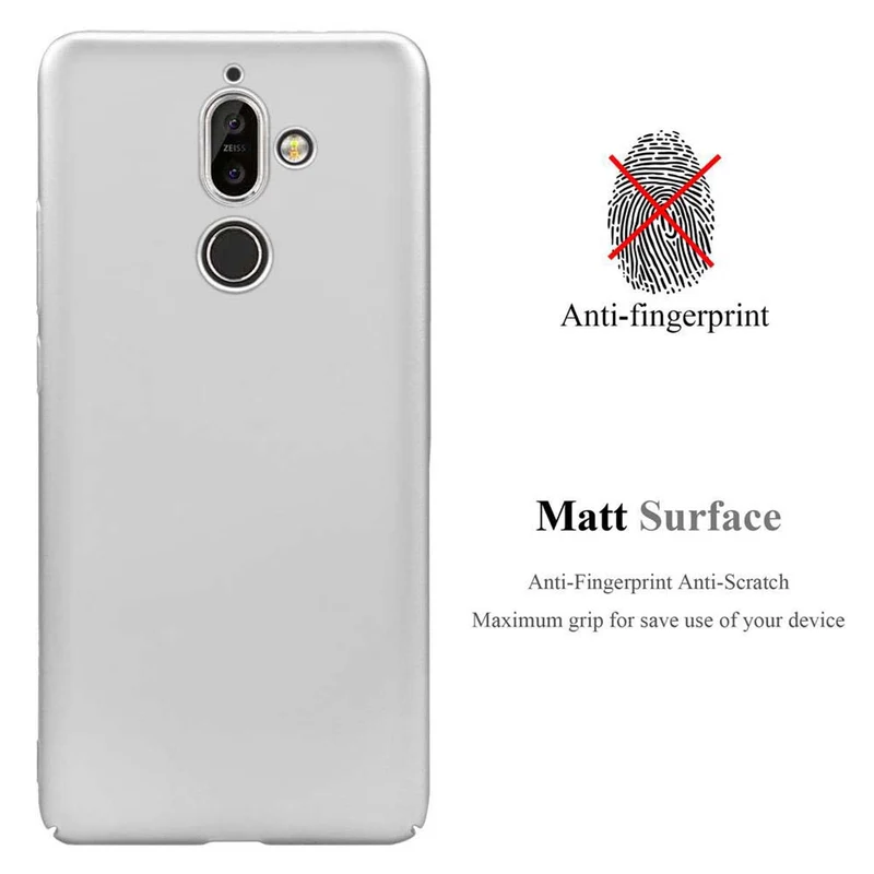 Cadorabo Hülle kompatibel mit Nokia 7 PLUS Hard Case Schutzhülle in Metall Optik gegen Kratzer und Stöße