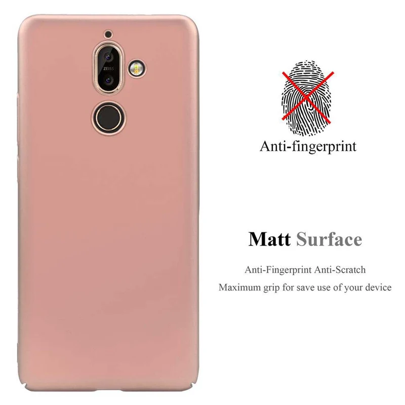 Cadorabo Hülle kompatibel mit Nokia 7 PLUS Hard Case Schutzhülle in Metall Optik gegen Kratzer und Stöße