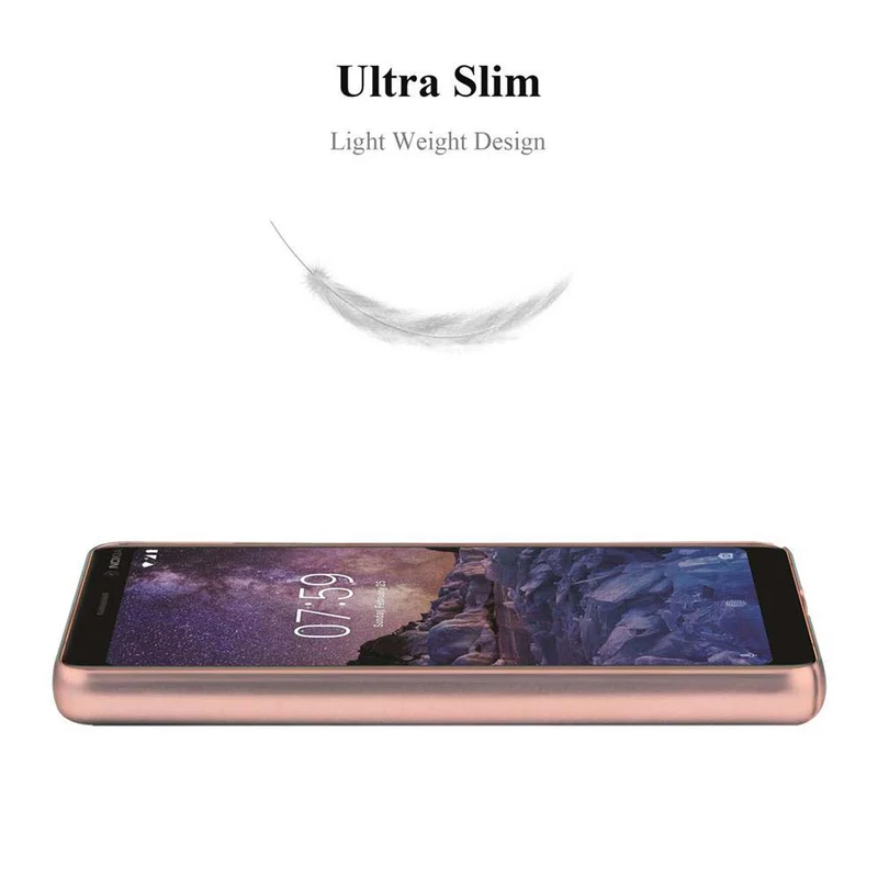 Cadorabo Hülle kompatibel mit Nokia 7 PLUS Hard Case Schutzhülle in Metall Optik gegen Kratzer und Stöße