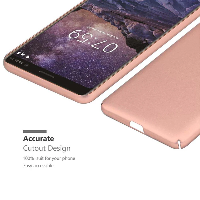 Cadorabo Hülle kompatibel mit Nokia 7 PLUS Hard Case Schutzhülle in Metall Optik gegen Kratzer und Stöße