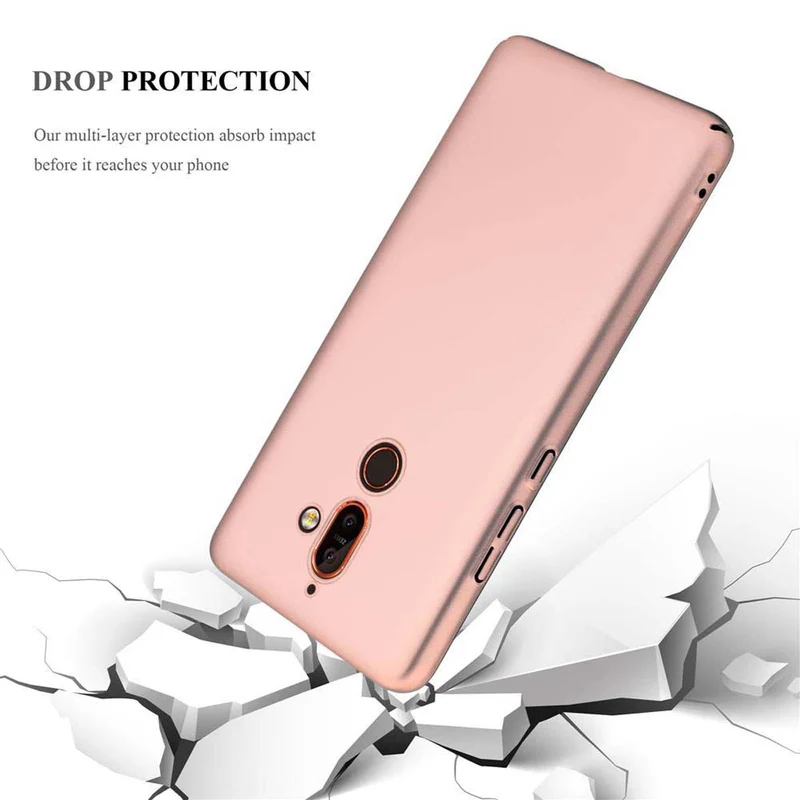 Cadorabo Hülle kompatibel mit Nokia 7 PLUS Hard Case Schutzhülle in Metall Optik gegen Kratzer und Stöße