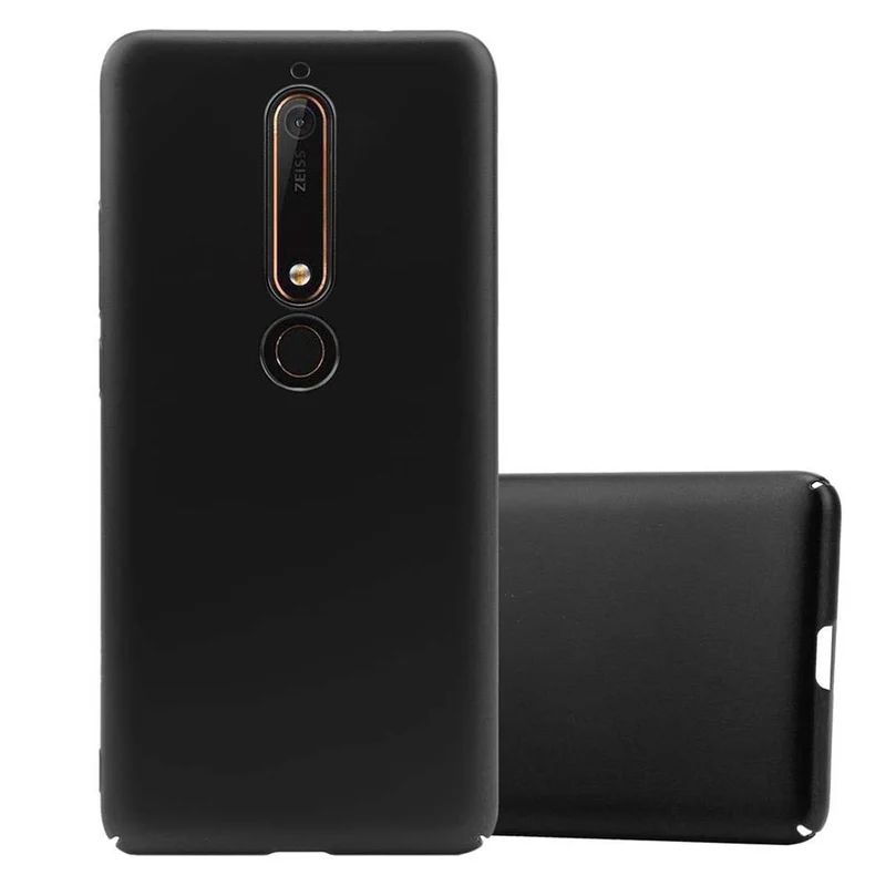 Cadorabo Hülle kompatibel mit Nokia 6,1 Hard Case Schutzhülle in Metall Optik gegen Kratzer und Stöße