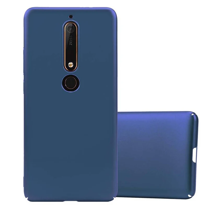 Cadorabo Hülle kompatibel mit Nokia 6,1 Hard Case Schutzhülle in Metall Optik gegen Kratzer und Stöße