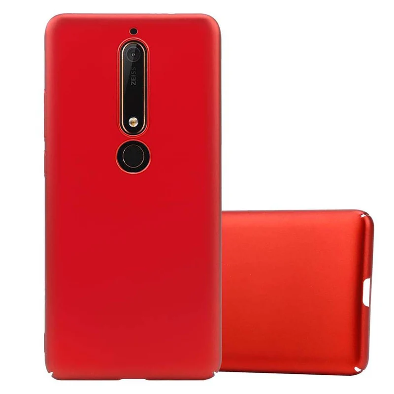 Cadorabo Hülle kompatibel mit Nokia 6,1 Hard Case Schutzhülle in Metall Optik gegen Kratzer und Stöße