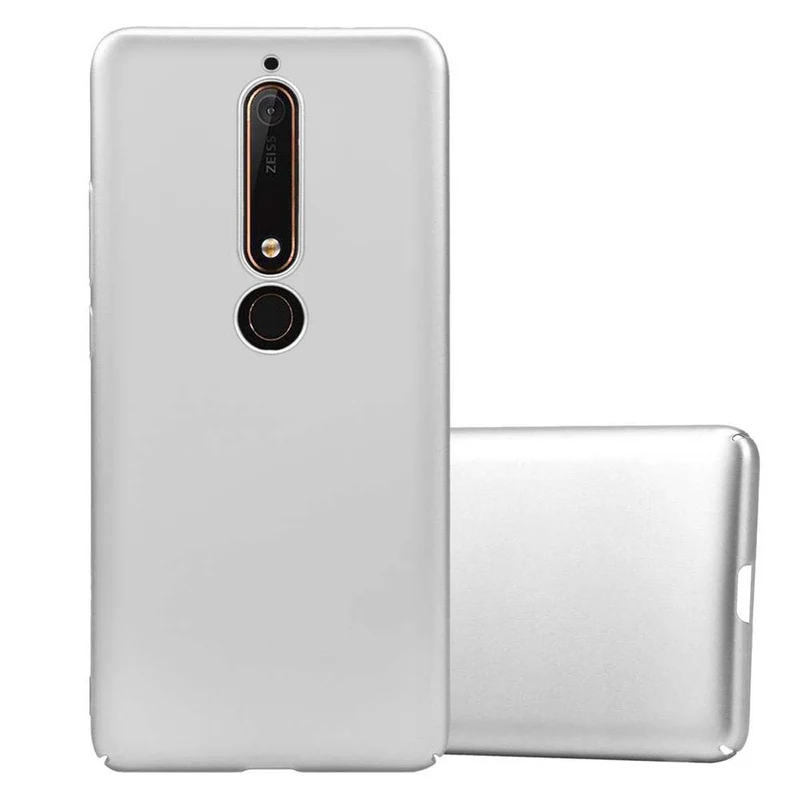 Cadorabo Hülle kompatibel mit Nokia 6,1 Hard Case Schutzhülle in Metall Optik gegen Kratzer und Stöße