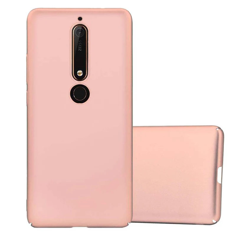 Cadorabo Hülle kompatibel mit Nokia 6,1 Hard Case Schutzhülle in Metall Optik gegen Kratzer und Stöße