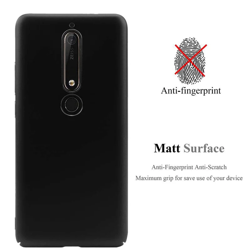 Cadorabo Hülle kompatibel mit Nokia 6,1 Hard Case Schutzhülle in Metall Optik gegen Kratzer und Stöße