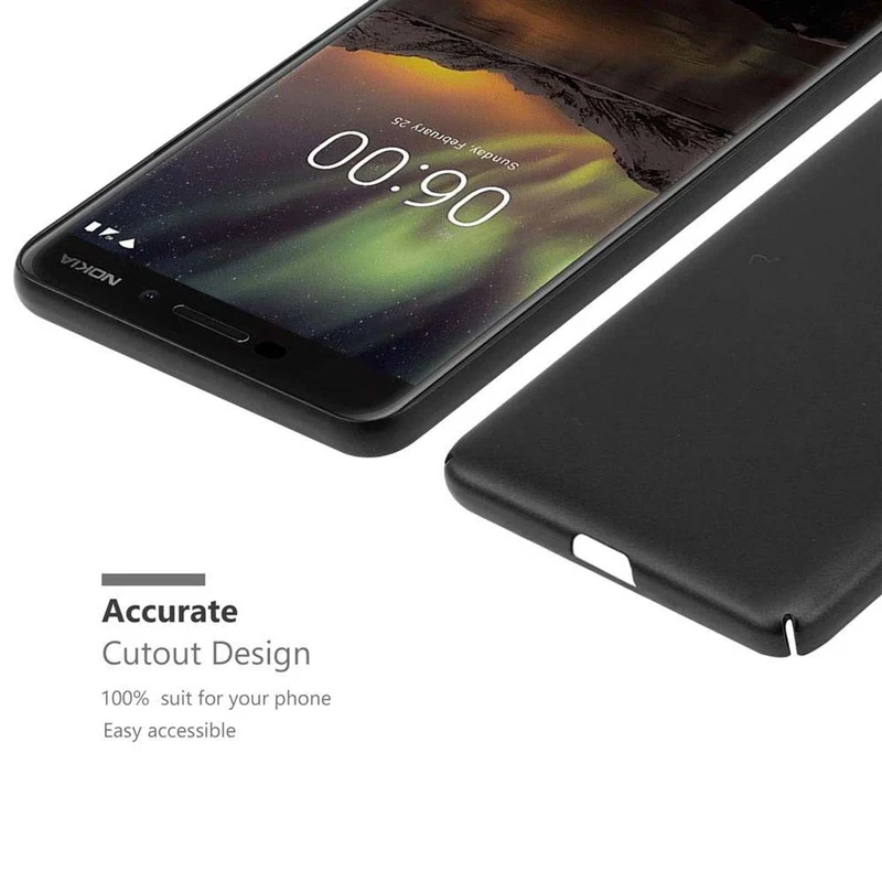 Cadorabo Hülle kompatibel mit Nokia 6,1 Hard Case Schutzhülle in Metall Optik gegen Kratzer und Stöße