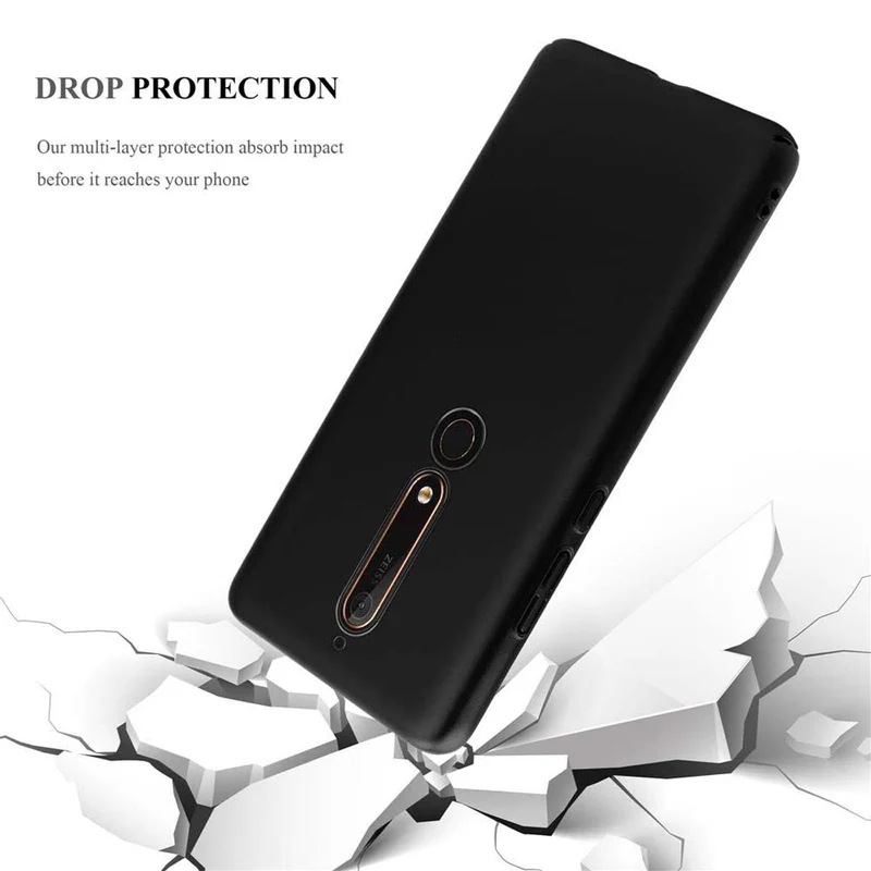 Cadorabo Hülle kompatibel mit Nokia 6,1 Hard Case Schutzhülle in Metall Optik gegen Kratzer und Stöße