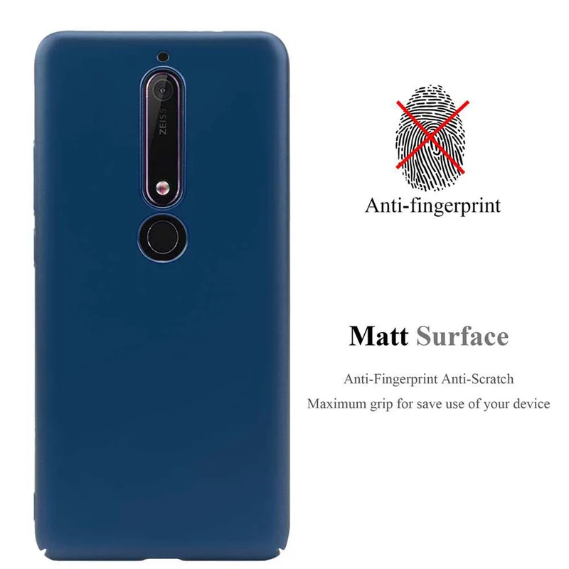 Cadorabo Hülle kompatibel mit Nokia 6,1 Hard Case Schutzhülle in Metall Optik gegen Kratzer und Stöße