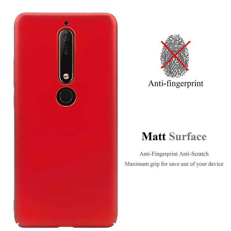 Cadorabo Hülle kompatibel mit Nokia 6,1 Hard Case Schutzhülle in Metall Optik gegen Kratzer und Stöße